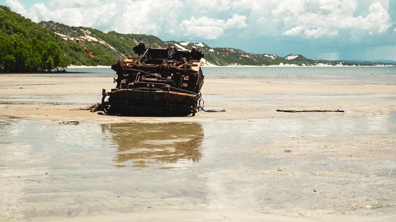 Car damaged by ocean