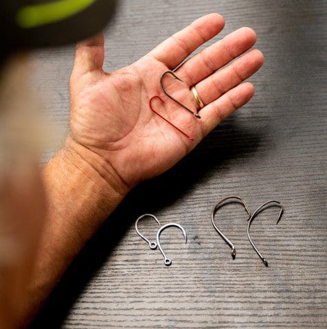 In line hooks have a different eye angle