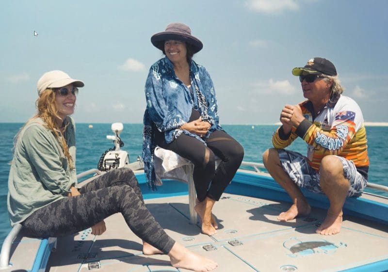 Happy people on boat