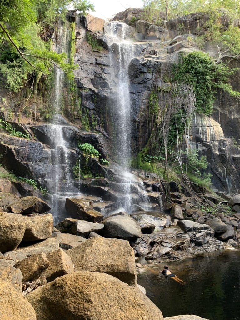 Trevethan Falls Tropical north Qld waterfall.