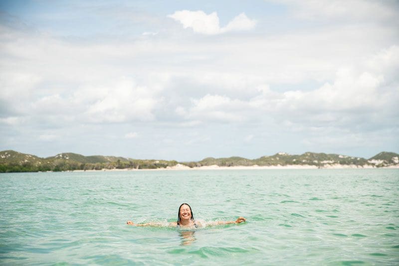 Swimming in crystal clear water in Far North Queensland