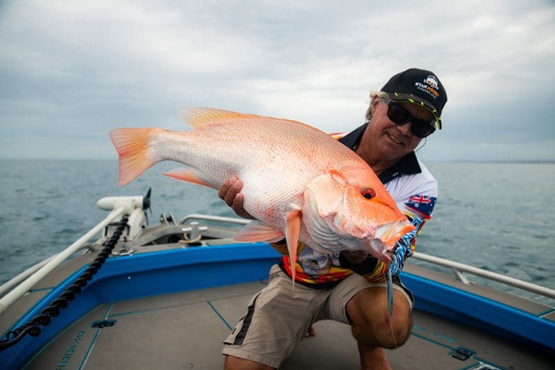 When caught on shallow Wonky Holes large mouth nannygai release well.