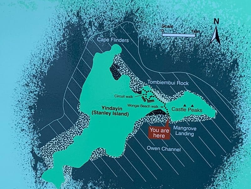 Map on how to find the Flinders Islands caves