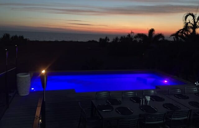 Anglers Choice Fishing Charters sunset deck and infinity pool