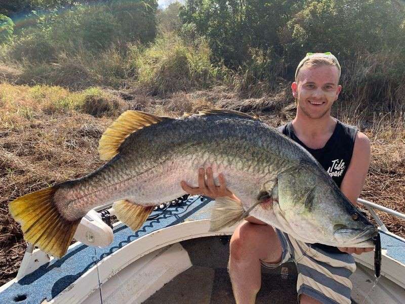 Another big Tinaroo barra hits the deck for young gun Jack.