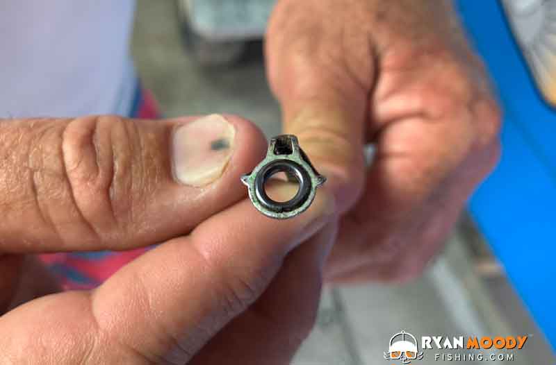 Cracked ceramic guide needing rod tip repair