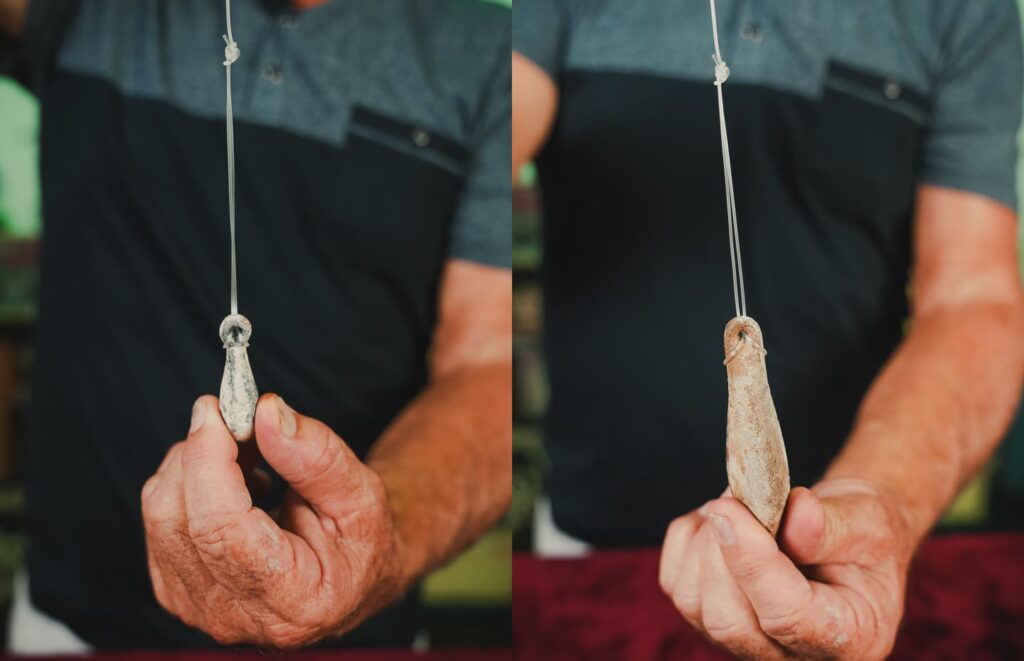 Paternoster or Dropper rig showing sinker on the bottom